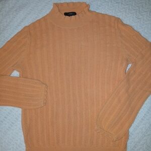 J. Crew Orange Ruffle Neck Lightweight Sweater